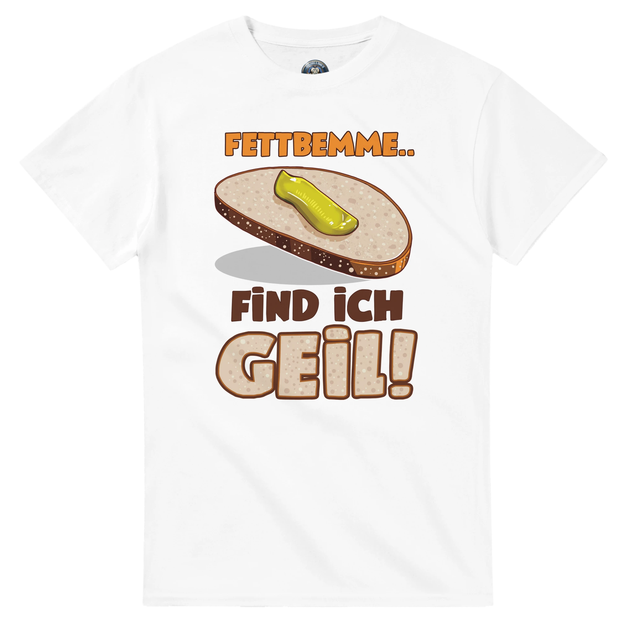 T-Shirt mit Brotzeit-Motiv und Spruch Fettbemme find ich geil