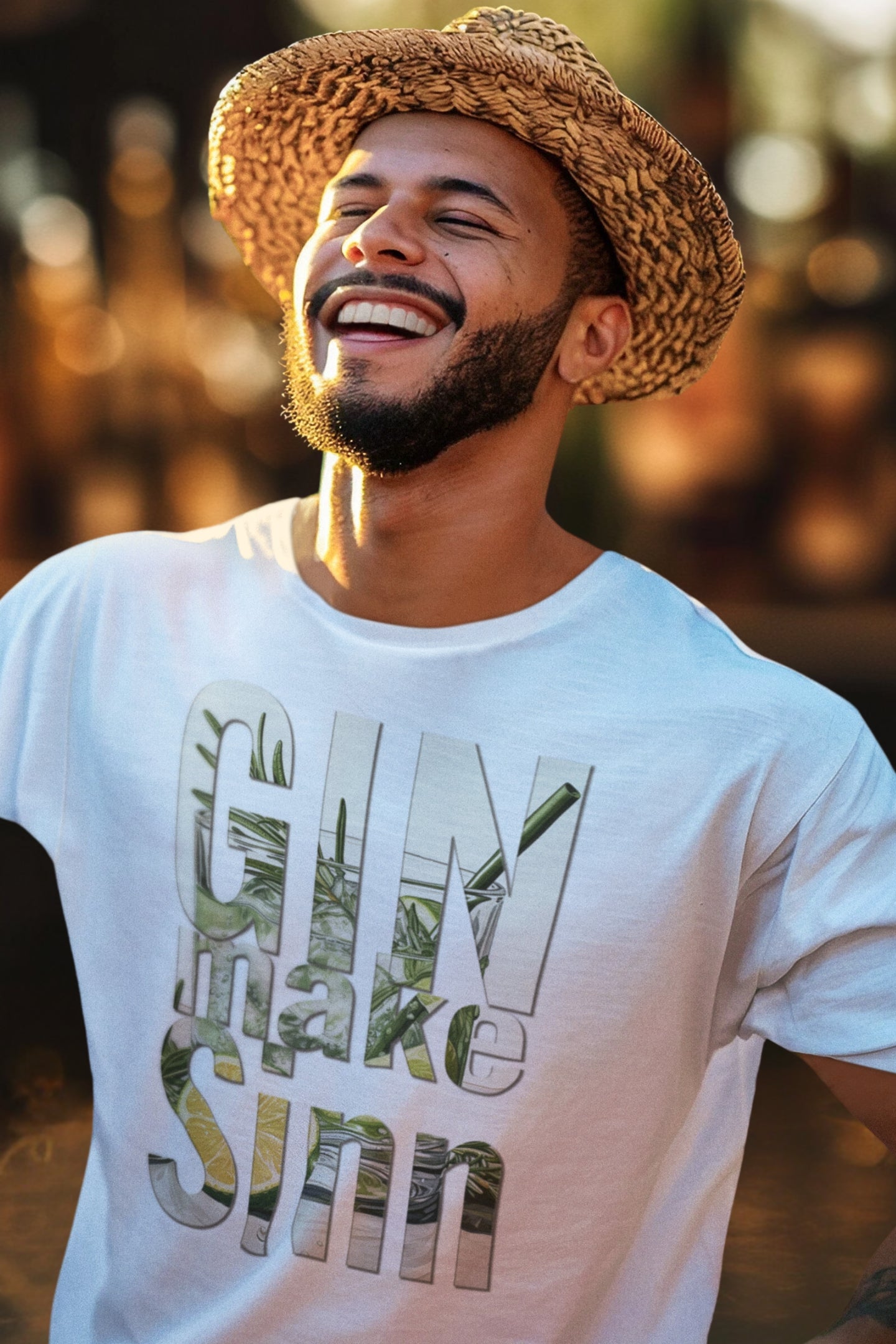Lustiges Herren T-Shirt mit Gin macht Sinn für Gin-Fans & Genießer.