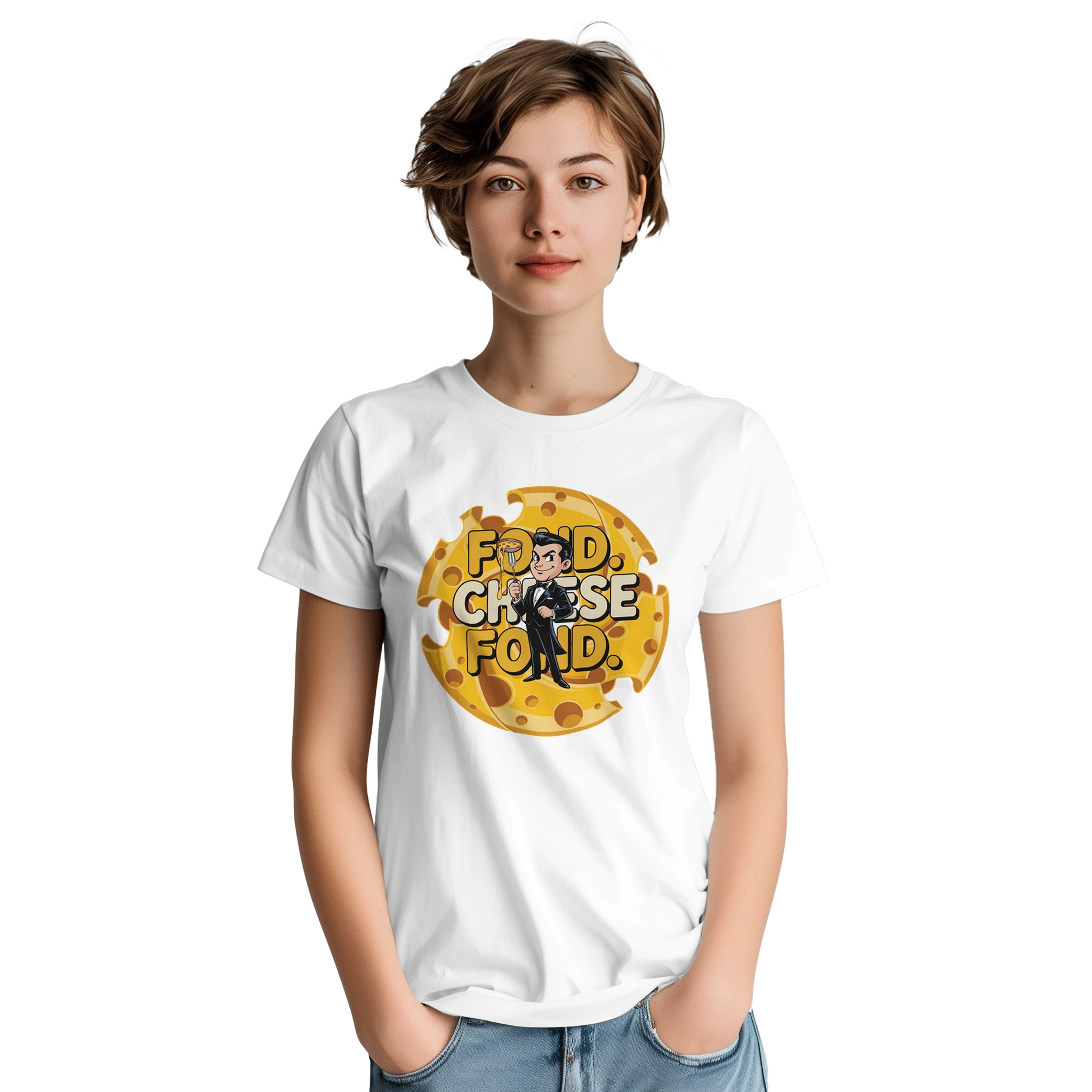 Humorvolles Fondue-Shirt im Bond-Stil