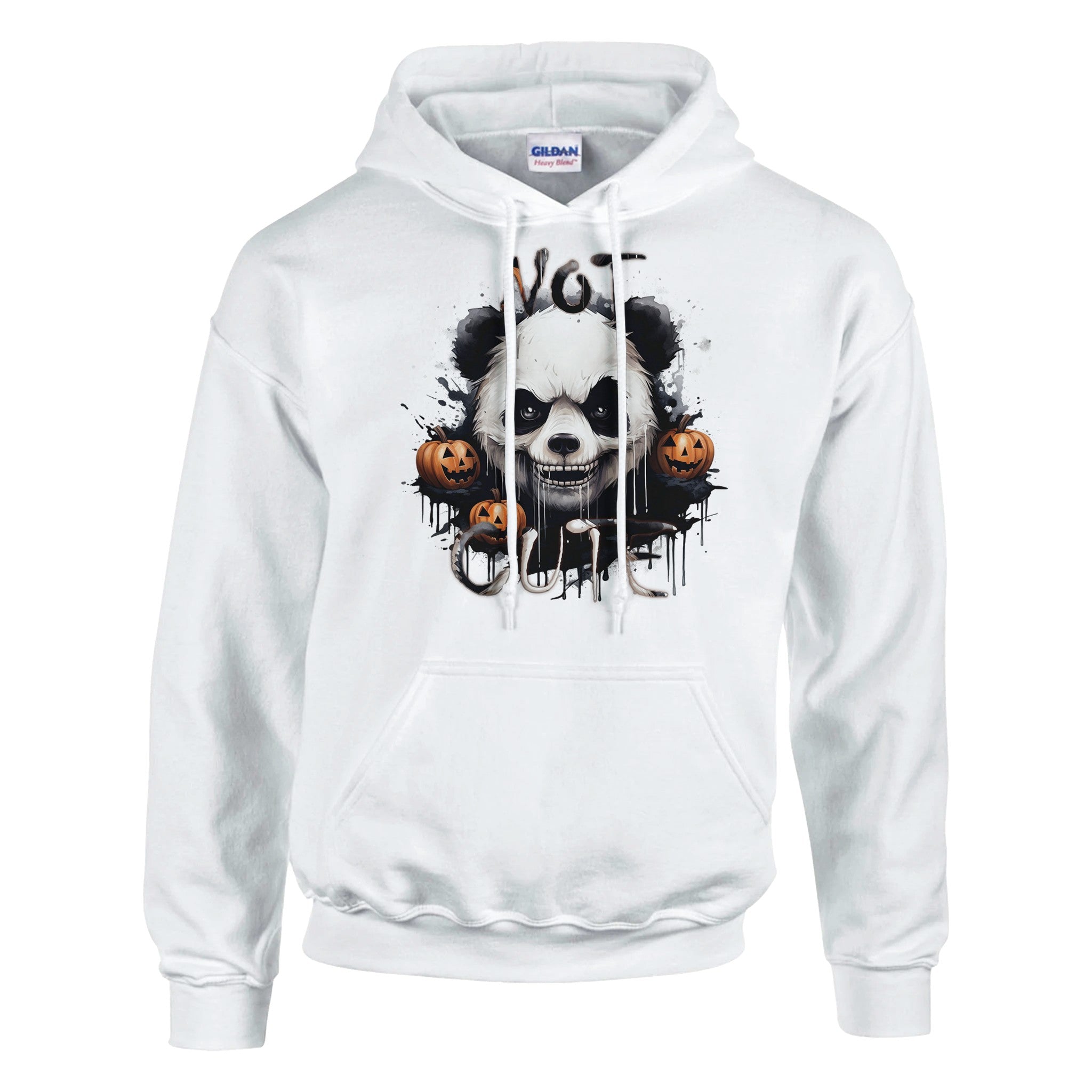 Warmer Halloween Hoodie für Männer mit Not Cute als düsteres Design.