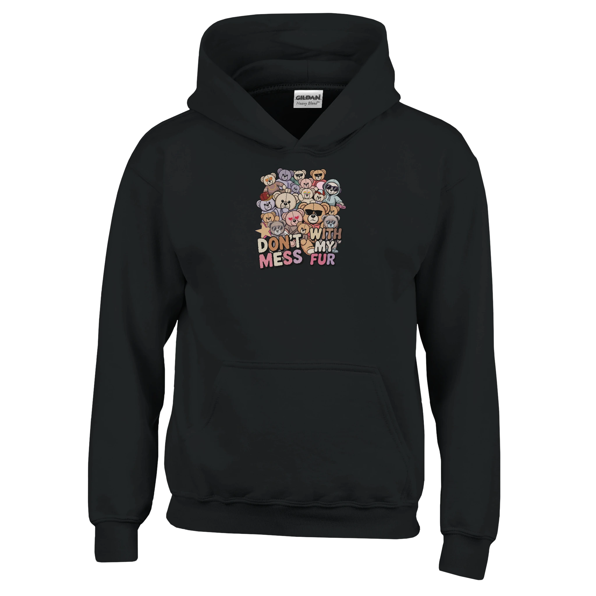 Teddybär-Design mit Attitude, Cap, Hoodie & Retrofarben