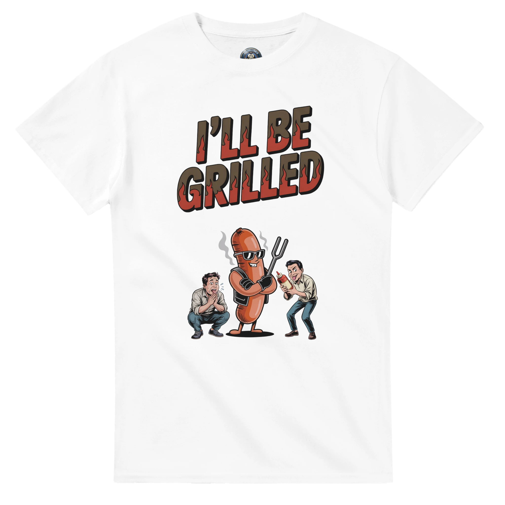 Witziges Männer-T-Shirt im Terminator-Grill-Stil